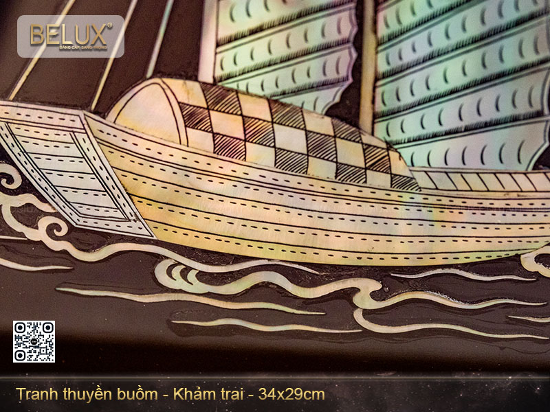 Tranh thuận buồm xuôi gió khảm trai kt 34 x 29cm&nbsp;